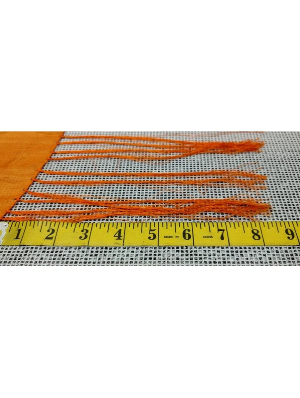 Vintage 1970s Silk Scarf Long Fringe Rich Orange Hippie MADE IN INDIA 100% SILK